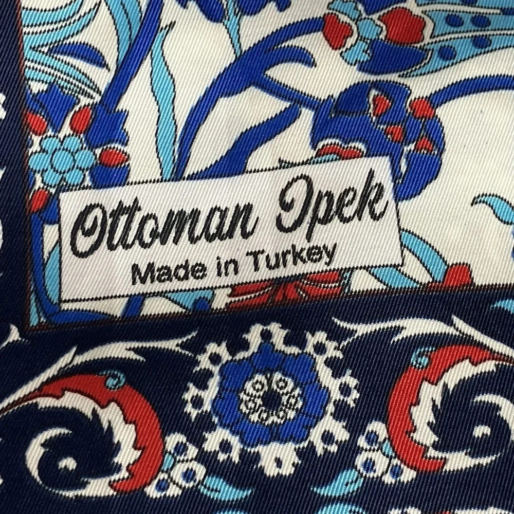 Ottoman Ipek Silk Scarf Wrap Floral Long Rectangle Old Money Luxury Preppy Chic